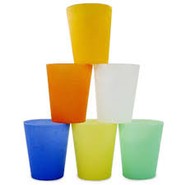 Ref: 14013 Vaso sidra colores varios en pp - pack de 4 uds.