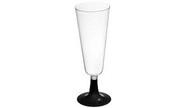 Ref: 11024 copa cava en pp con pie negro -  pack de 100 uds