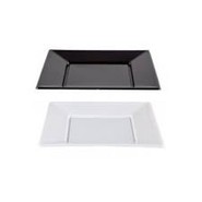 Ref: Plato cuadrado blanco,negro,rojo de 170mm -  Pack de 25 uds.