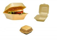 Ref: 35111 HB 6 Pack de envase de  hamburguesa grande "ORO" 150x150x70 mm (125 uds)