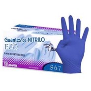 Ref: G27010 Guante de nitrilo talla sin polvo "Azul liso" Pack de  (100 uds)