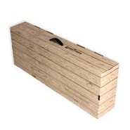 Ref: CJ9091 - Caja Jamon Efecto Madera Con Asa de Plastico. Pack de 1 uds.